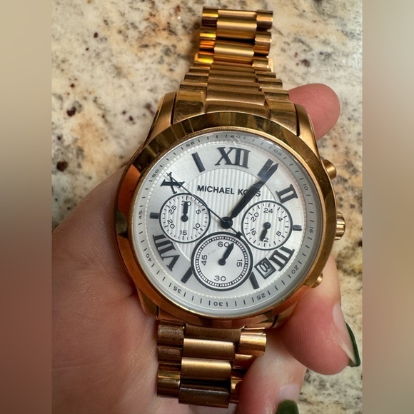 Michael Kors Chronograph Rose Gold-tone White Dial Cooper Women's Watch … - Picture 5 of 5